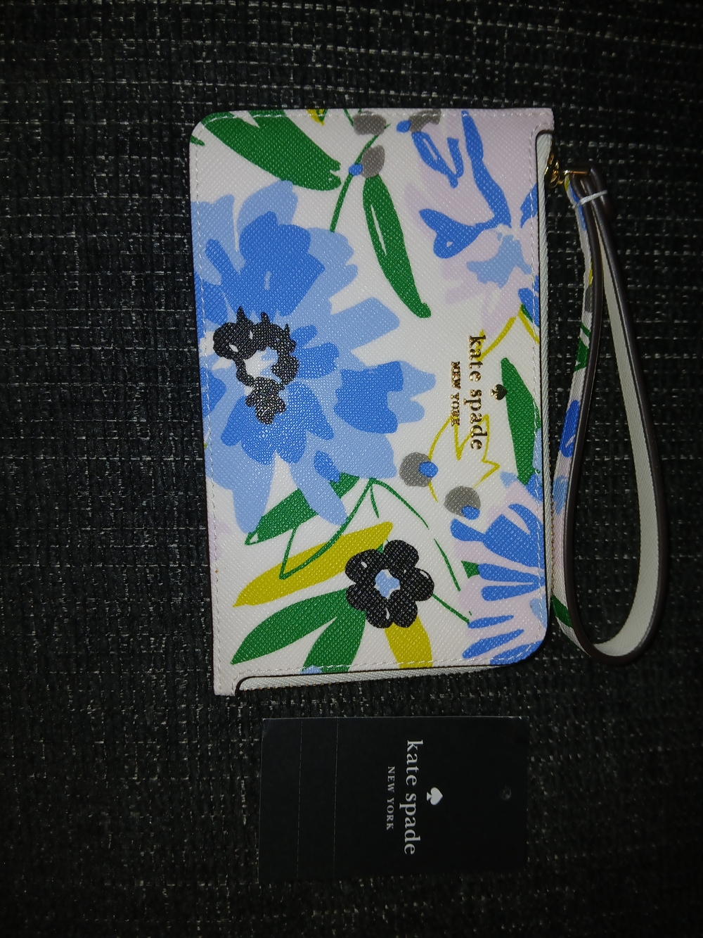 kate spade Blue Floral Wristlet Wallet